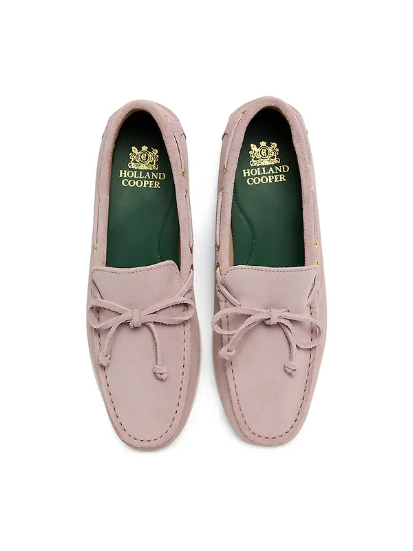 Holland Cooper Women's Deck Shoes - Blush Suede Image 5