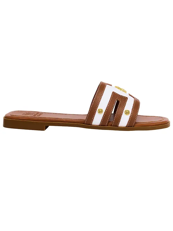 Holland Cooper Women's Heraldic Monogram Slides - Natural Tan Image 1