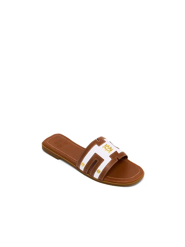 Holland Cooper Women's Heraldic Monogram Slides - Natural Tan Image 4