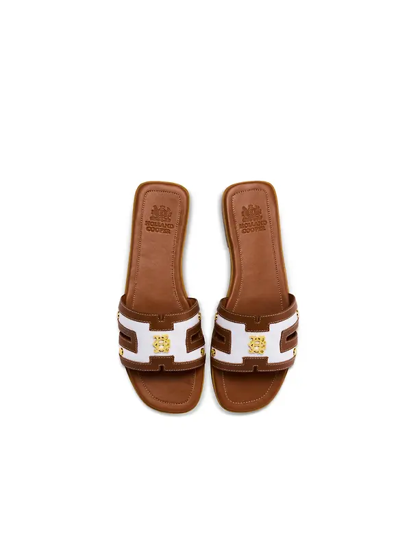 Holland Cooper Women's Heraldic Monogram Slides - Natural Tan Image 5