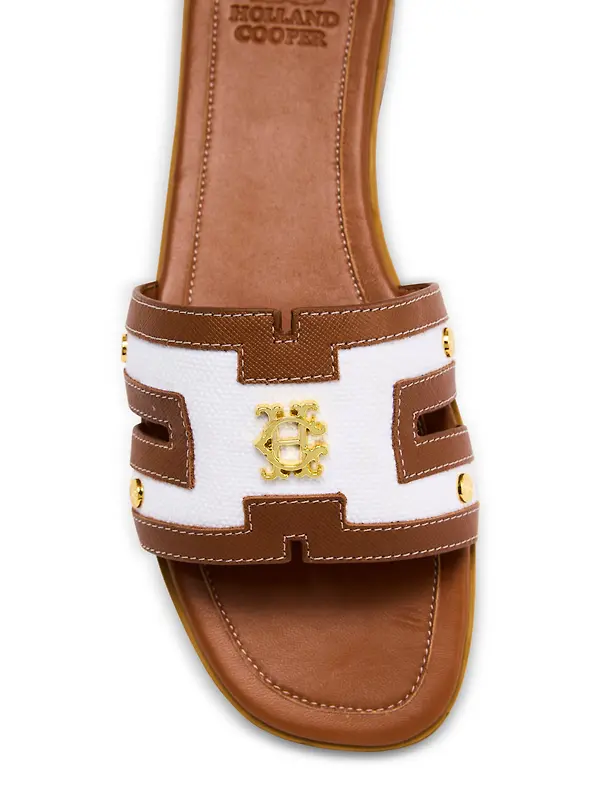Holland Cooper Women's Heraldic Monogram Slides - Natural Tan Image 3