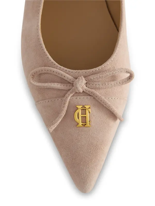 Holland Cooper Women's Pointed Ballet Shoes - Blush Suede Image 6