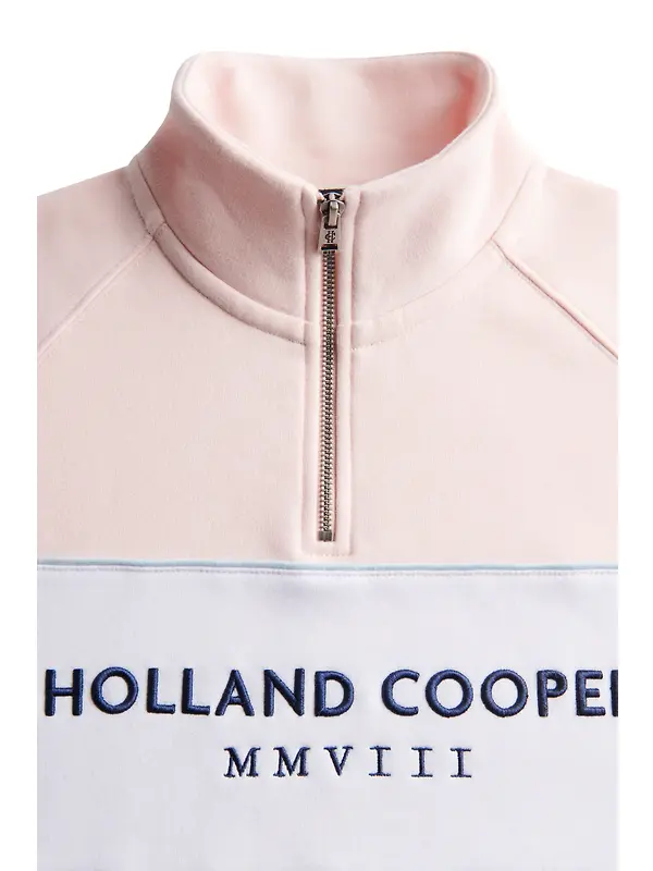 Holland Cooper Women's Sporting Heritage Zip Henley - Pink Image 7