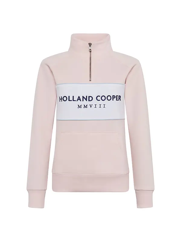 Holland Cooper Women's Sporting Heritage Zip Henley - Pink Image 1