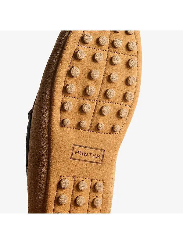 Hunter Men's Tartan Collar Moccasin Slippers - Biscuit Image 4