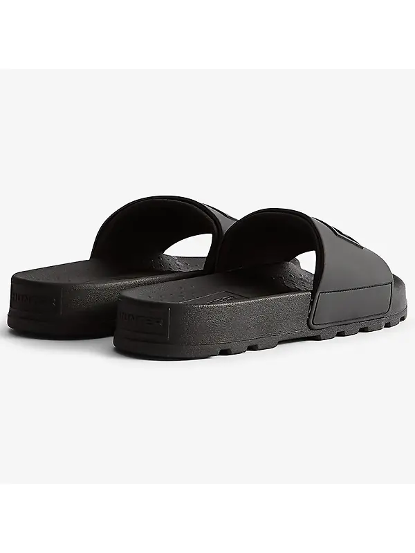 Hunter Unisex Core Embossed Silicone Logo Sliders - Black Image 3