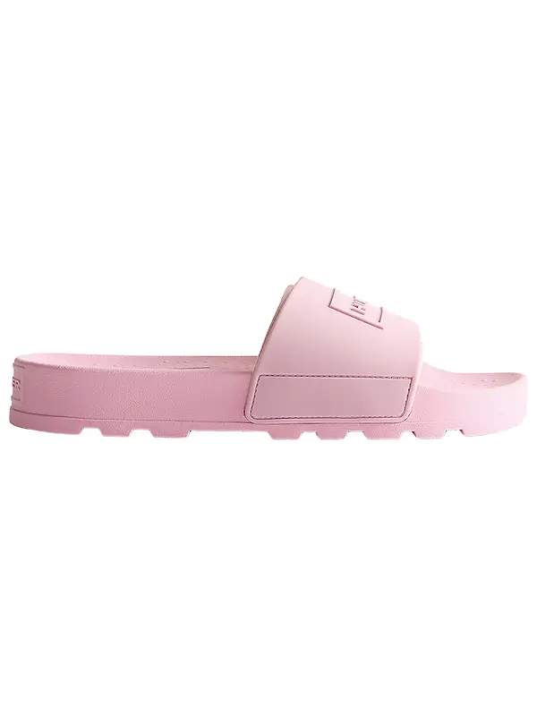Hunter Unisex Core Embossed Silicone Logo Sliders - Parfait Pink Image 1