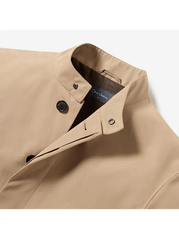 Oliver Sweeney Men's Highworth Showerproof Cotton Jacket - Stone Image 6