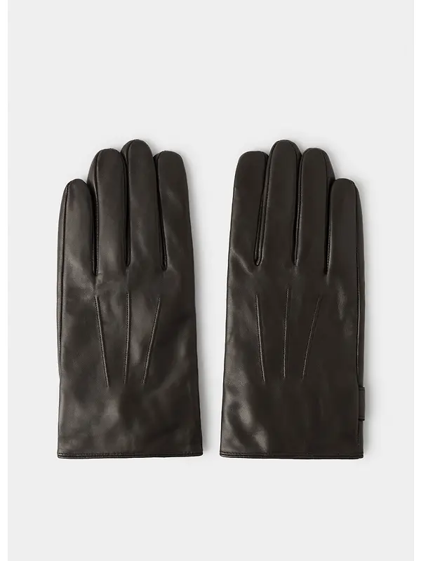 Hackett Men's Commuter Touch Leather Gloves - Brown Image 2