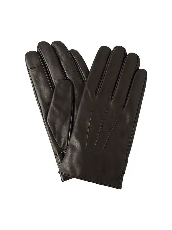 Hackett Men's Commuter Touch Leather Gloves - Brown Image 1