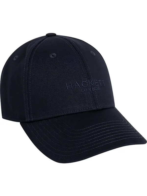 Hackett Men's Tonal Branded Cotton Cap - Midnight Blue Image 1