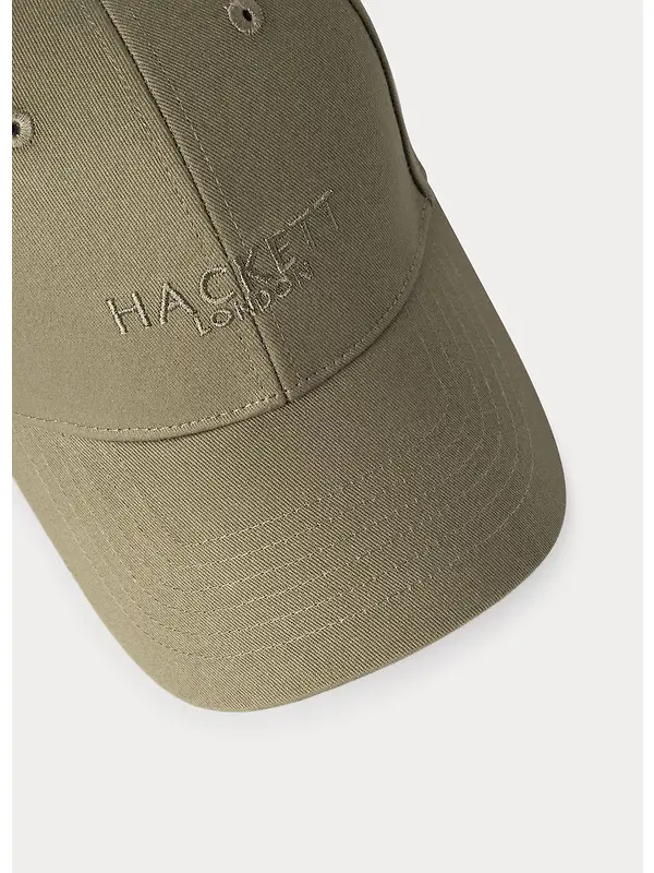 Hackett Men's Tonal Branded Cotton Cap - Cargo Green Image 3