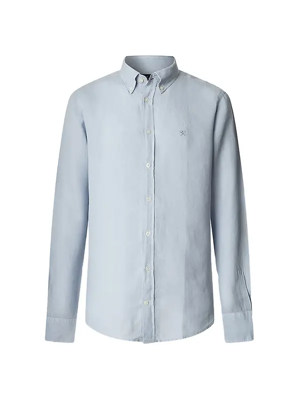 Hackett Men's Essential GMD Linen BRPT Shirt - Oxford Blue Image 1