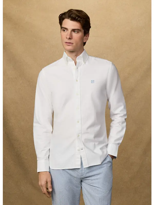 Hackett Men's Heritage Oxford Shirt - Optic White Image 2