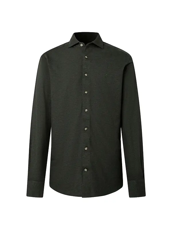 Hackett Men's Tailored Fit Melange Jersey Shirt - Hunter Green Image 1