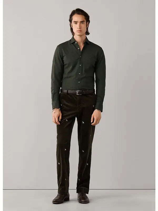 Hackett Men's Tailored Fit Melange Jersey Shirt - Hunter Green Image 6