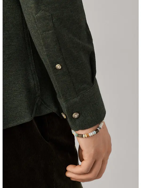 Hackett Men's Tailored Fit Melange Jersey Shirt - Hunter Green Image 8