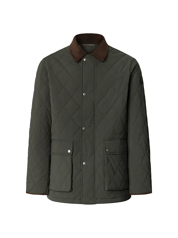 Hackett Men's Quilted Jacket - Deep Green Image 1