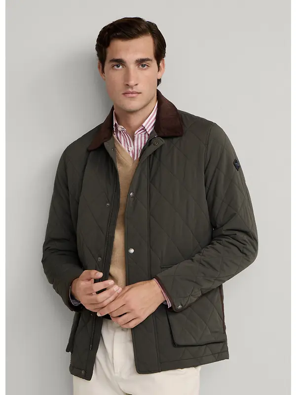 Hackett Men's Quilted Jacket - Deep Green Image 2