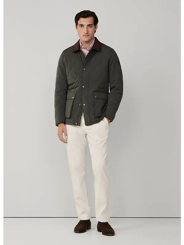 Hackett Men's Quilted Jacket - Deep Green Image 9