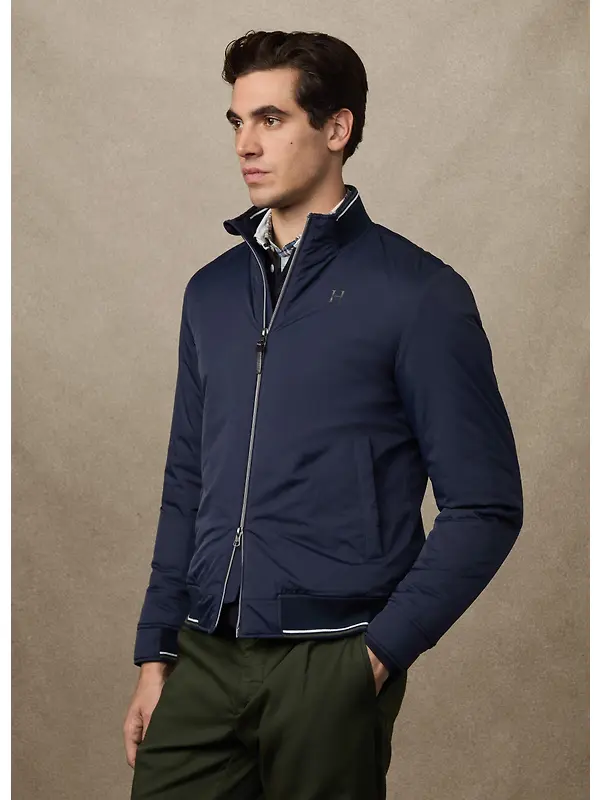 Hackett Men's Heritage Logo Blouson Jacket - Midnight Blue Image 8