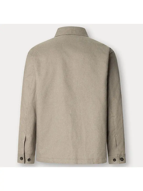 Hackett Men's Herringbone Shirt Jacket - Taupe Beige Image 2