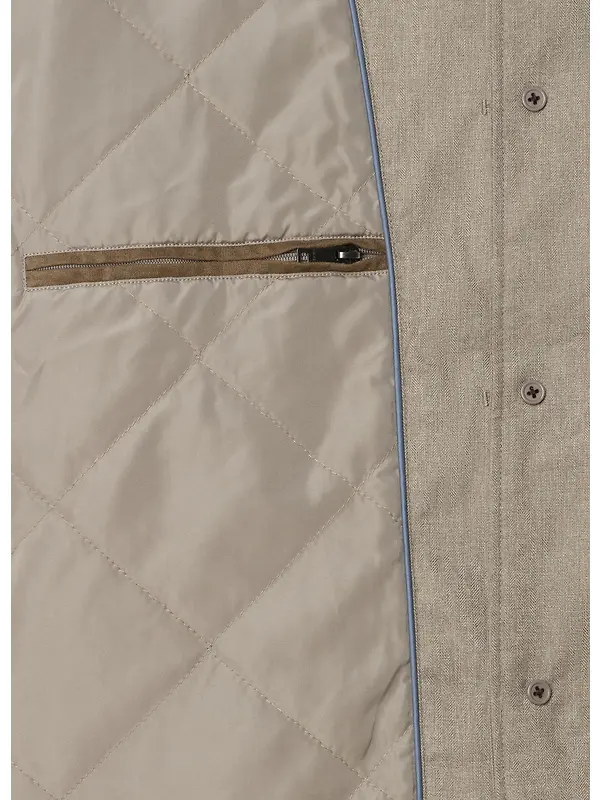 Hackett Men's Herringbone Shirt Jacket - Taupe Beige Image 3