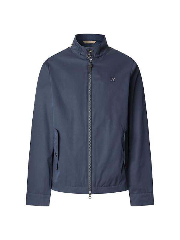Hackett Men's Cotton Quarter Zip Jumper - Navy | British Attire