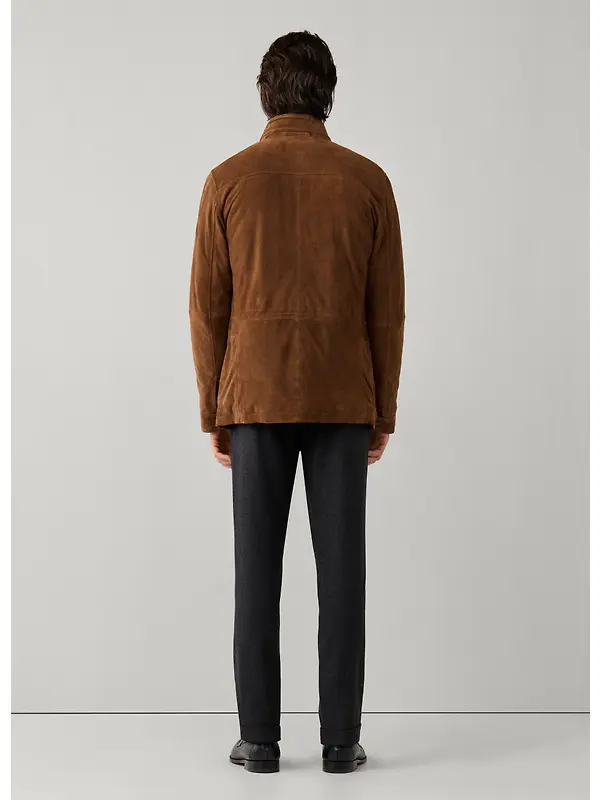 Hackett Men's Suede Four Pocket Jacket - Nut Brown Image 4