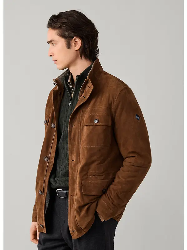 Hackett Men's Suede Four Pocket Jacket - Nut Brown Image 6