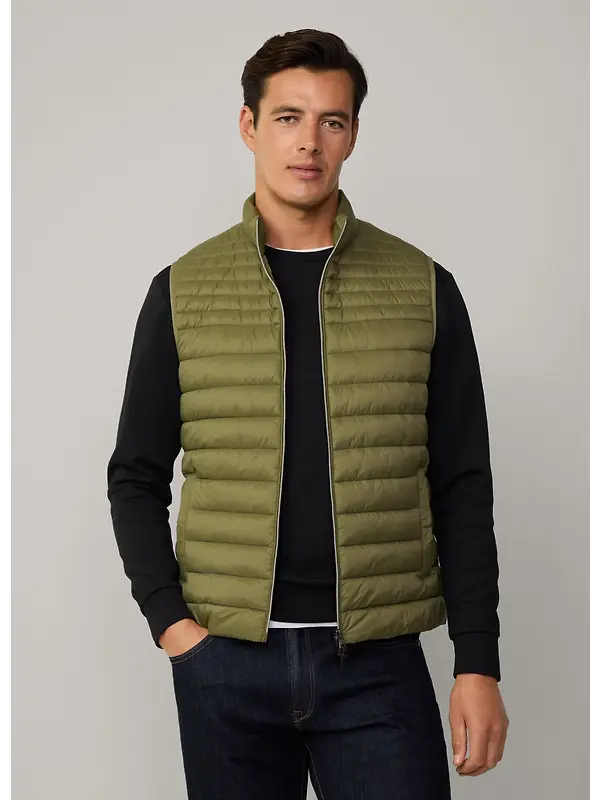 Hackett Men's Ultra Lightweight Gilet - Combat Green Image 5