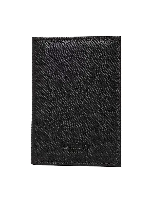 Hackett Men's Saffiano Leather Textured Bi-Fold Wallet - Brown Image 1