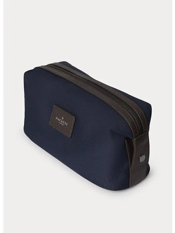 Hackett Men's Hemsby Canvas Washbag - Navy Image 3