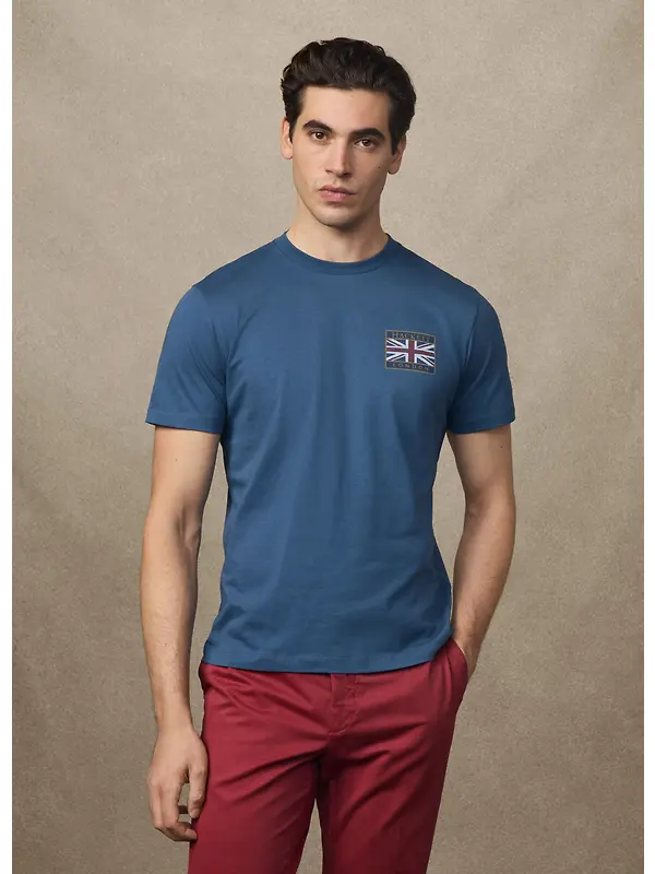 Hackett Men's Classic Fit Rally Union Jack T-Shirt - Dark Denim Blue Image 5