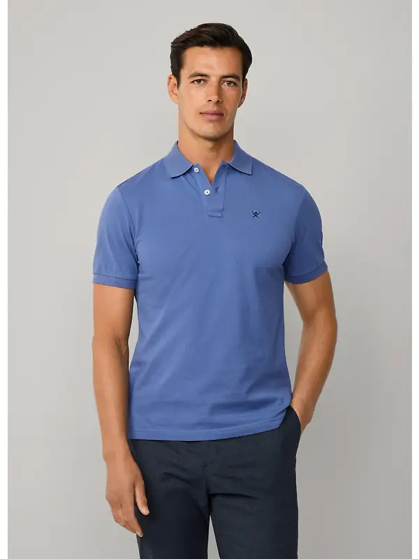 Hackett Men's Slim Fit Short Sleeve Pique Polo - Eton Blue Image 4
