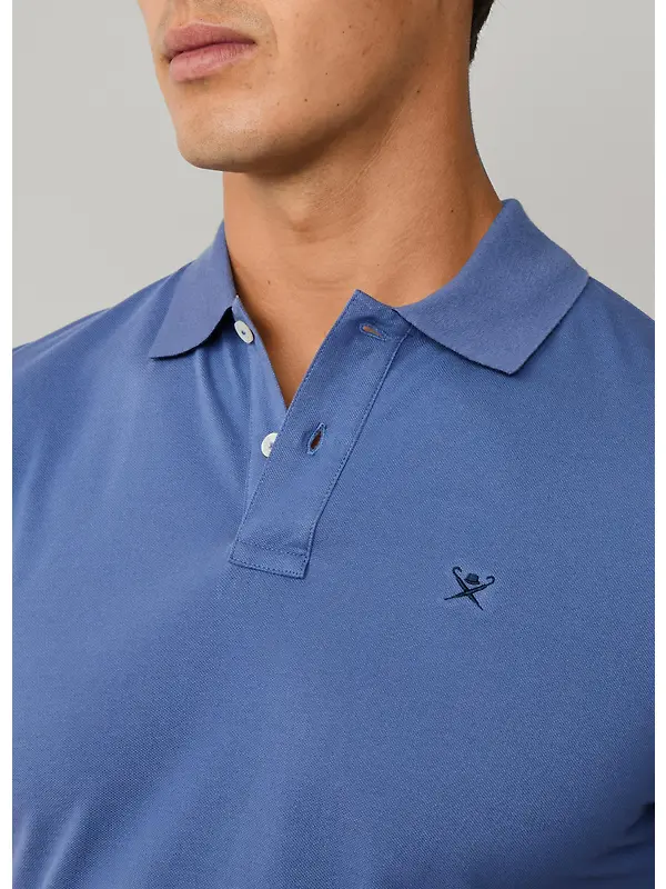 Hackett Men's Slim Fit Short Sleeve Pique Polo - Eton Blue Image 5