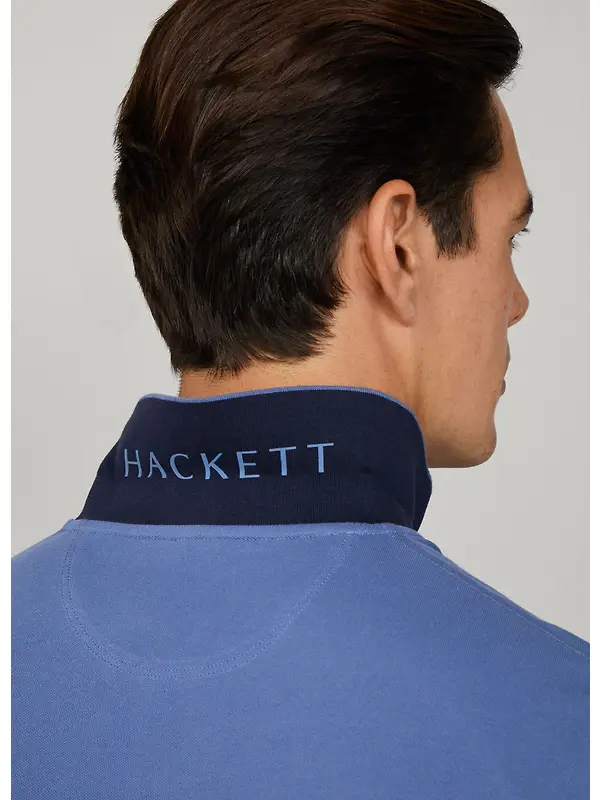 Hackett Men's Slim Fit Short Sleeve Pique Polo - Eton Blue Image 8