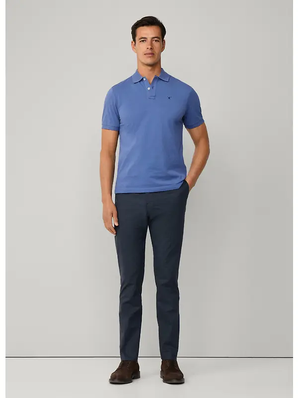 Hackett Men's Slim Fit Short Sleeve Pique Polo - Eton Blue Image 9