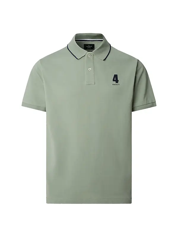 Hackett Men's Classic Fit Short Sleeve Number Polo Shirt - Sage Green Image 1