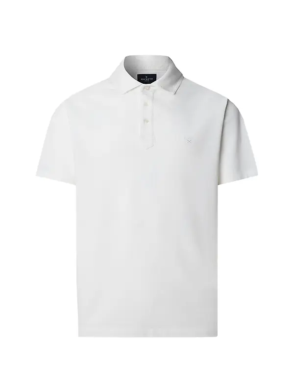 Hackett Men's Classic Fit Short Sleeve Pique Polo Shirt - Optic White Image 1