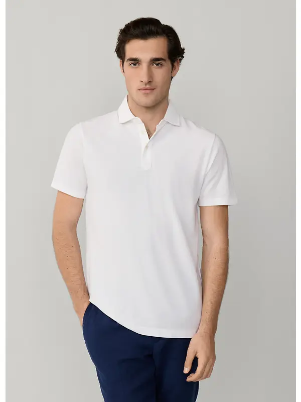 Hackett Men's Classic Fit Short Sleeve Pique Polo Shirt - Optic White Image 3
