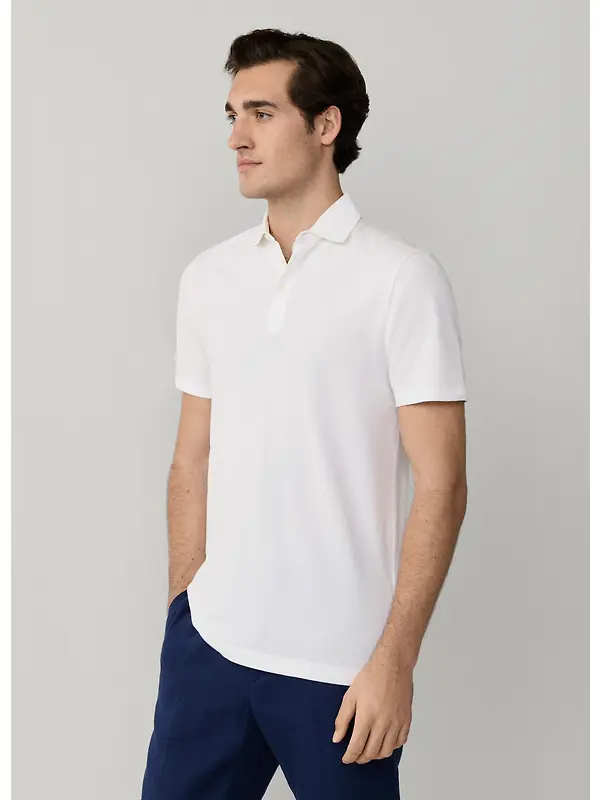 Hackett Men's Classic Fit Short Sleeve Pique Polo Shirt - Optic White Image 5