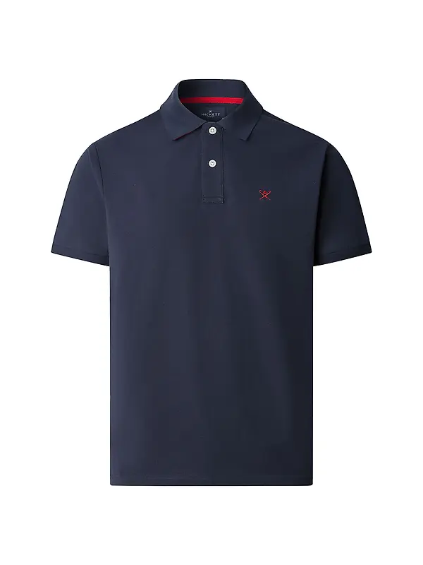 Hackett Men's Slim Fit Short Sleeve Pique Polo Shirt - Navy Image 1