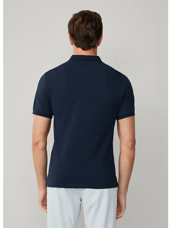 Hackett Men's Slim Fit Short Sleeve Pique Polo Shirt - Navy Image 6