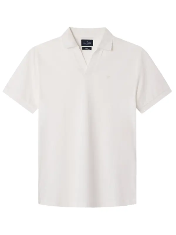 Hackett Men's Classic Fit Short Sleeve Johnny Polo - Off White Image 1