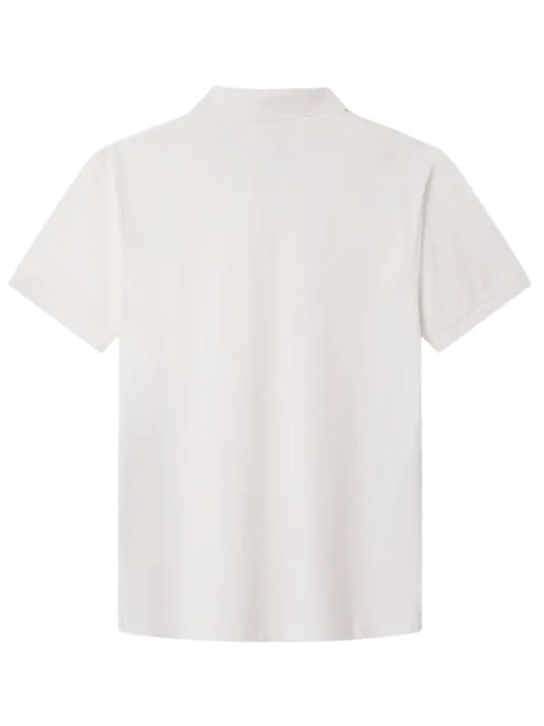 Hackett Men's Classic Fit Short Sleeve Johnny Polo - Off White Image 2