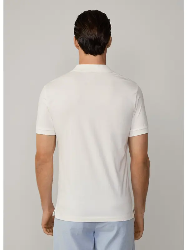 Hackett Men's Classic Fit Short Sleeve Johnny Polo - Off White Image 6
