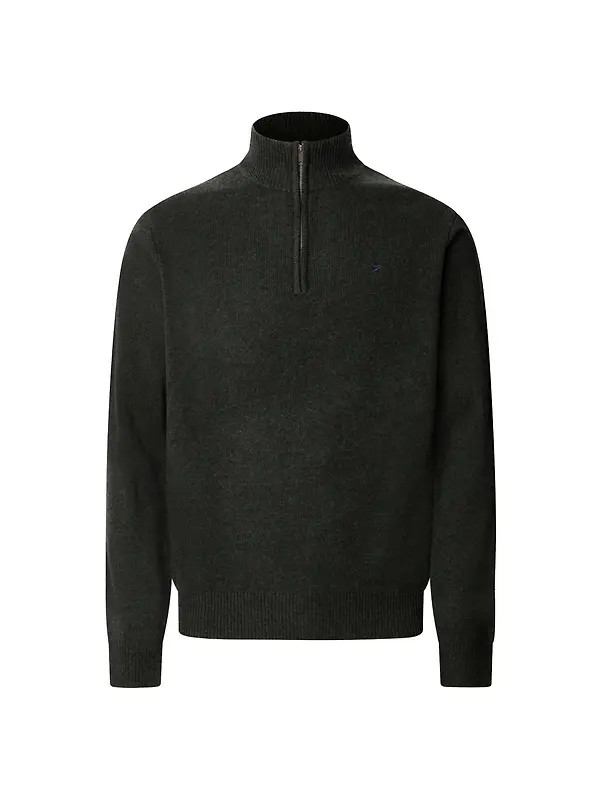 Hackett Men's Lambswool Quarter Zip Jumper - Hunter Green Image 1