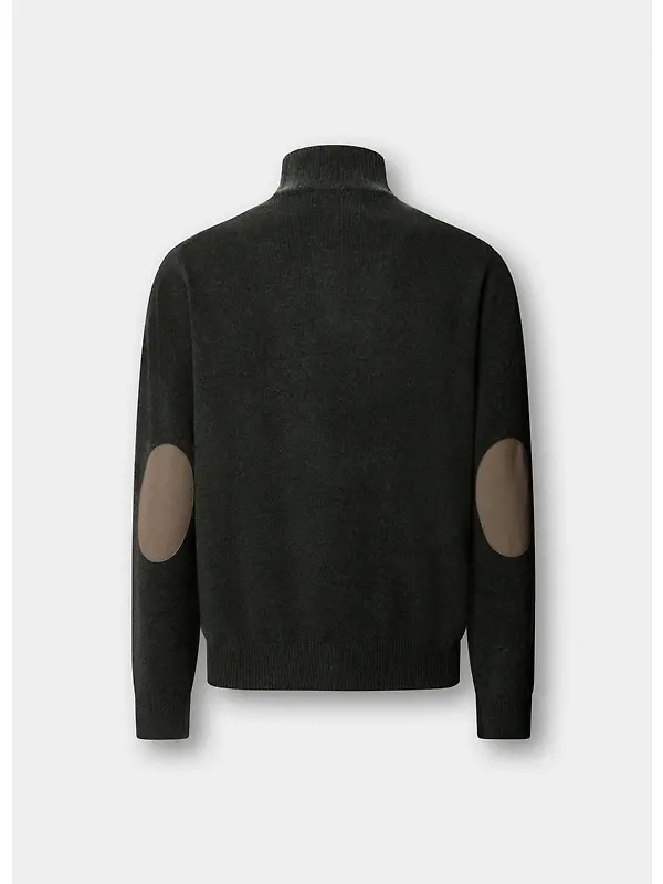 Hackett Men's Lambswool Quarter Zip Jumper - Hunter Green Image 3