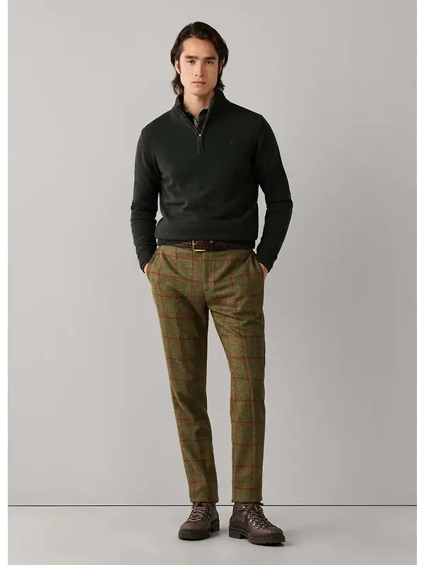 Hackett Men's Lambswool Quarter Zip Jumper - Hunter Green Image 7